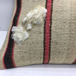 Vintage Kilim Lumbar Pillow Cover, Turkish Woven Cushion - 16x24 - thumbnail 3