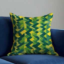 Green Geometric Cushion Cover, Zig Zag Pattern Pillow Modern Home Decor - thumbnail 3