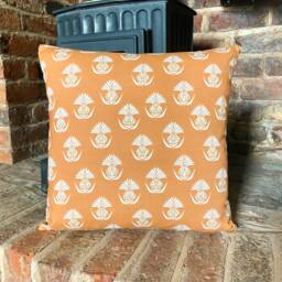 1023. Ananas Burnt Orange 100% Cotton Cushion Cover, Various Sizes - thumbnail 1