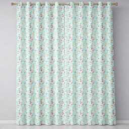 Pastel Cupcake Strawberry Dessert Blue Background Seamless Pattern Readymade Eyelet Ring Top Thermal 100% Blackout Curtains - thumbnail 2