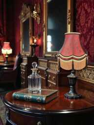Burgundy Red Paisley Fabric Lampshade Handmade in The UK For Table & Floor Standard Lamp Shades, Ceiling Lights, Clip On Wall Lights - thumbnail 1