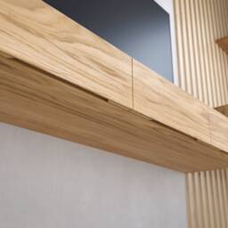 Floating Tv Stand With Drawers/Media Console - Oak - thumbnail 4