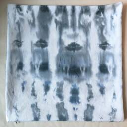 White Denim, Blue & Grey Hand Dyed With Stitch Detail, Style 2 - thumbnail 2