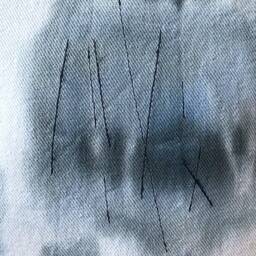 White Denim, Blue & Grey Hand Dyed With Stitch Detail, Style 2 - thumbnail 3