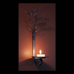Metal Tree Sclupture Candle Wall Sconce - thumbnail 2