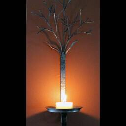 Metal Tree Sclupture Candle Wall Sconce - thumbnail 3