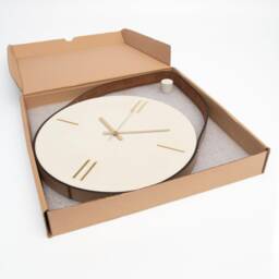 Handmade Concrete Wall Clock, Faux Leather Strap, Modern Minimalist Design - thumbnail 4