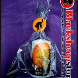 Custom Halloween Candle, Achievable On Request With Any Image, Photo Or Phrase Of Your Choice, Free Brooch - thumbnail 3