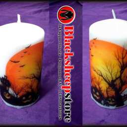 Custom Halloween Candle, Achievable On Request With Any Image, Photo Or Phrase Of Your Choice, Free Brooch - thumbnail 2
