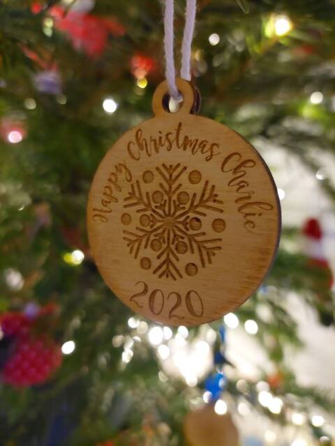 Personalised Wooden Christmas Tree Decoration - image 1
