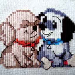 Handmade Embroidered Dog Pillow Kids Room Decor, 16x16 - thumbnail 3
