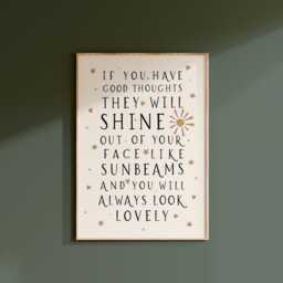 If You Have Good Thoughts, Roald Dahl, Nursery Print, Kids Bedroom, Girl, Boy, Playroom Wall Art, Unframed, A1/A2/A3/A4/A5, Quote Print - thumbnail 1