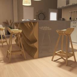 Kitchen Island Development, Kitchen Decoration, Kitchen With A Wave Pattern, Parametric Decoration, Kitchen Metamorphosis - thumbnail 4