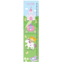Personalized Girls Height Chart , Fairy Tale Princess Pink Carriage & Palace, Baby Nursery Wall Art - thumbnail 2