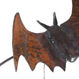 Metal Garden Art Bat Sculpture Decor Outdoor Artwork - thumbnail 3