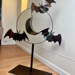 Metal Garden Art Bat Sculpture Decor Outdoor Artwork - thumbnail 4