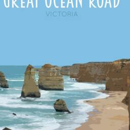 Great Ocean Road Travel Poster - Retro Australia Art Print - thumbnail 2