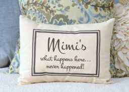 Grandparent Christmas Gift, Mother's Day , Grandparent Pillow, Hard To Buy For, Grandmother, Gifts For Her What Happen At Grandmas Stays - thumbnail 1