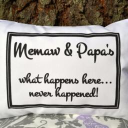 Grandparent Christmas Gift, Mother's Day , Grandparent Pillow, Hard To Buy For, Grandmother, Gifts For Her What Happen At Grandmas Stays - thumbnail 3