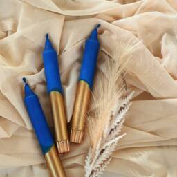 Dip Dye Gold Tall Taper Candles, Dinner Candles, Wedding Candles, Colourful Candles, Pillar Candles, Wedding Table Decor, Blue, Green, Red, White - thumbnail 3