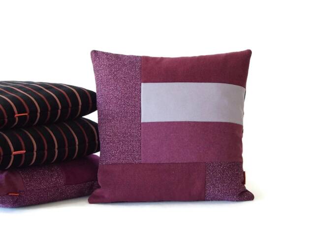 Geometric Cushion Cover - Color Block Pillow Unique One Of A Kind Accent Pillow - image 1
