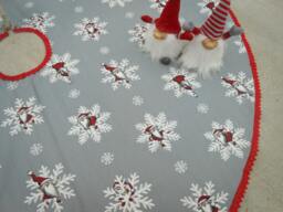 Christmas Tree Skirt Decor Snowflake Ornament Scandinavian Gift Swedish - thumbnail 1
