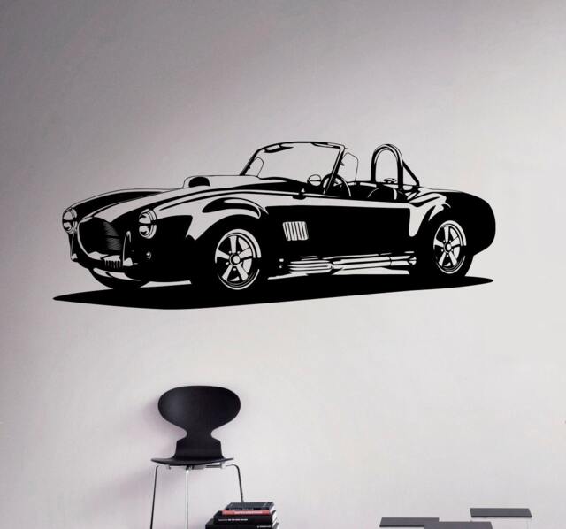 Classic Car Cobra Roadster Wall Decal Retro Vinyl Sticker Racing Home Interior Art Decor Ideas 4(Crc - image 1