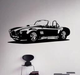Classic Car Cobra Roadster Wall Decal Retro Vinyl Sticker Racing Home Interior Art Decor Ideas 4(Crc - thumbnail 1