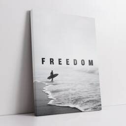 Freedom Quote Surfer Ocean Waves Motivational Inspirational Framed Canvas Wall Art Poster Print Home Office & Room Decor Gift - thumbnail 3