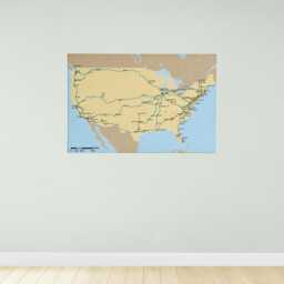 U.s. United States National Passenger Rail Network Map Railroad System Poster - thumbnail 2