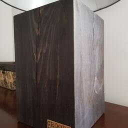 Reclaimed Wood Block Table Lamp Base, Handmade - thumbnail 3
