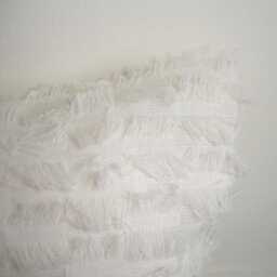 Fringe Pillow Sham Cushion Cover Bolster Soft Fringed Frayed Fabric Ivory Cream With Zip Pillowcase 12x16 12x20 16x24 20x26 Oblong Zipper - thumbnail 4