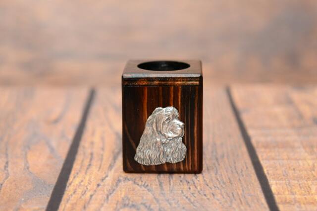 American Cocker Spaniel - Wooden Candlestick With Dog, Souvenir, Decoration, Limited Edition, Collection - image 1