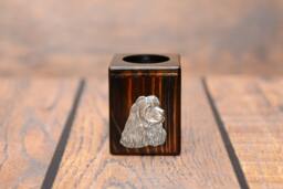 American Cocker Spaniel - Wooden Candlestick With Dog, Souvenir, Decoration, Limited Edition, Collection - thumbnail 1
