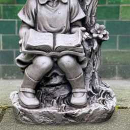 Reading Girl Statue Cute Sculpture Concrete Child Figurine Handmade Kids Decor Outdoor Garden Ornament Cement Yard Art Gift - thumbnail 4