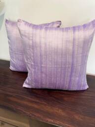 Lavender Colored Dupioni Pure Silk Cushion Cover - 12x12, 12x16, 12x20, 14x20, 14x24, 16x16, 18x18, 20x20, 22x22, 24x24 & 26x26