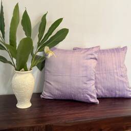 Lavender Colored Dupioni Pure Silk Cushion Cover - 12x12, 12x16, 12x20, 14x20, 14x24, 16x16, 18x18, 20x20, 22x22, 24x24 & 26x26 - thumbnail 3
