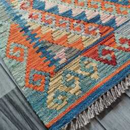 Heritage Tribal Rug, Handmade Artisan Afghan Turkish Scandinavian Navajo Bohemian Flatweave Wool Multicolour Kilim Rug 114x86 cm - thumbnail 2