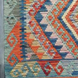 Heritage Tribal Rug, Handmade Artisan Afghan Turkish Scandinavian Navajo Bohemian Flatweave Wool Multicolour Kilim Rug 114x86 cm - thumbnail 4