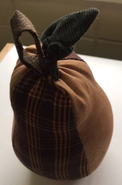 Whimsical Pear - Handmade Golden Brown Stuffed Fabric Decoration - image 1