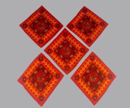 Designer Gujarati Work Decorative Pillow Cover, Cushion Covers - 16 X 16 Inches - Set Of 5 Pcs, Throw Pillow, Cotton Cover Set - thumbnail 1