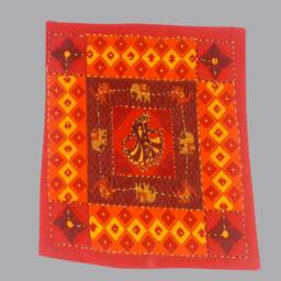 Designer Gujarati Work Decorative Pillow Cover, Cushion Covers - 16 X 16 Inches - Set Of 5 Pcs, Throw Pillow, Cotton Cover Set - thumbnail 3