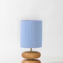 Woven Drum Lampshade Recycled Cotton, Handstrung Shade - 8x10 - thumbnail 4