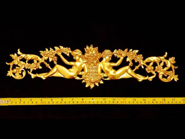 Large Gilt Or White French Antique Empire Style Decorative Wall Furniture Moulding Pediment Plastic Decoration - image 1