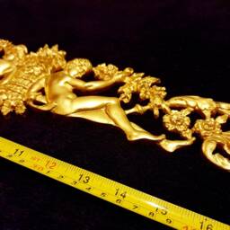 Large Gilt Or White French Antique Empire Style Decorative Wall Furniture Moulding Pediment Plastic Decoration - thumbnail 3