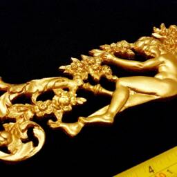 Large Gilt Or White French Antique Empire Style Decorative Wall Furniture Moulding Pediment Plastic Decoration - thumbnail 2