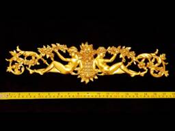 Large Gilt Or White French Antique Empire Style Decorative Wall Furniture Moulding Pediment Plastic Decoration - thumbnail 1