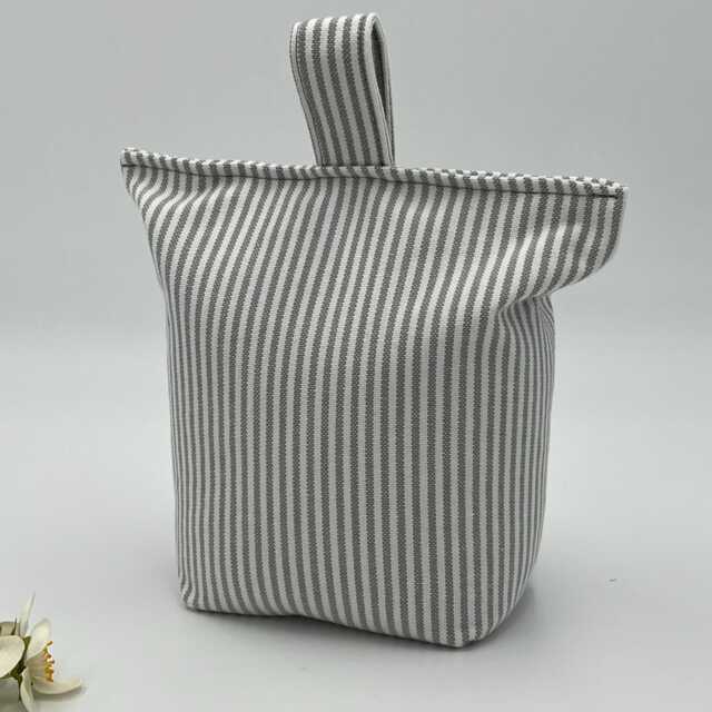 Stamford Striped Door Stop, Sophie Allport, Neutral Grey Decor, Filled - image 1