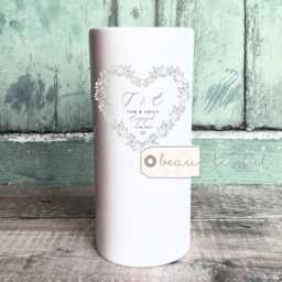 Personalised Engagement Gift Engaged Anniversary Wedding Floral Ceramic Small Vase Jug Mug Couple - thumbnail 2