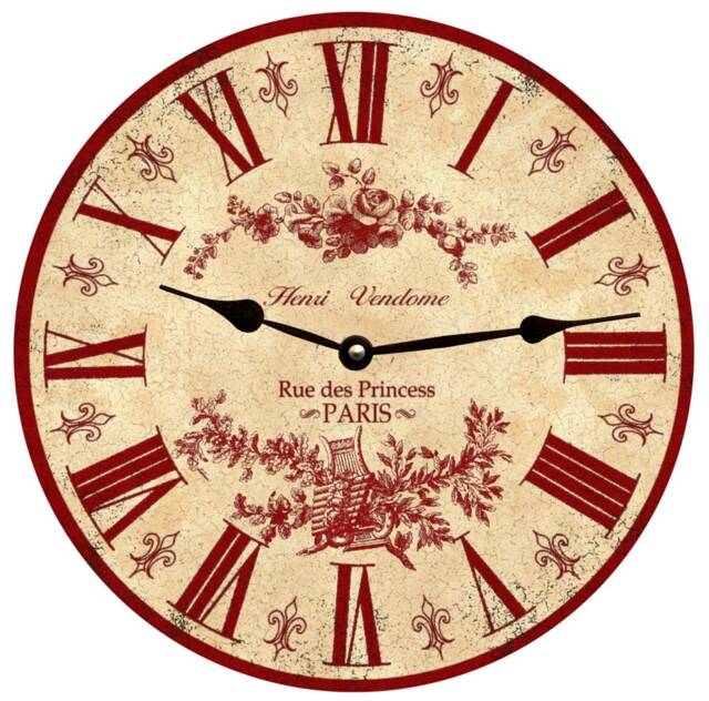 Red French Toile Clock - image 1